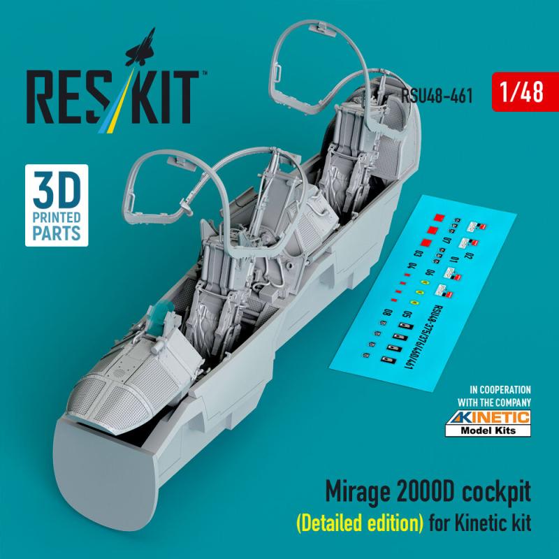 Mirage 2000D cockpit (Detailed edition) for Kinetic kit (3D Printed) von ResKit Models