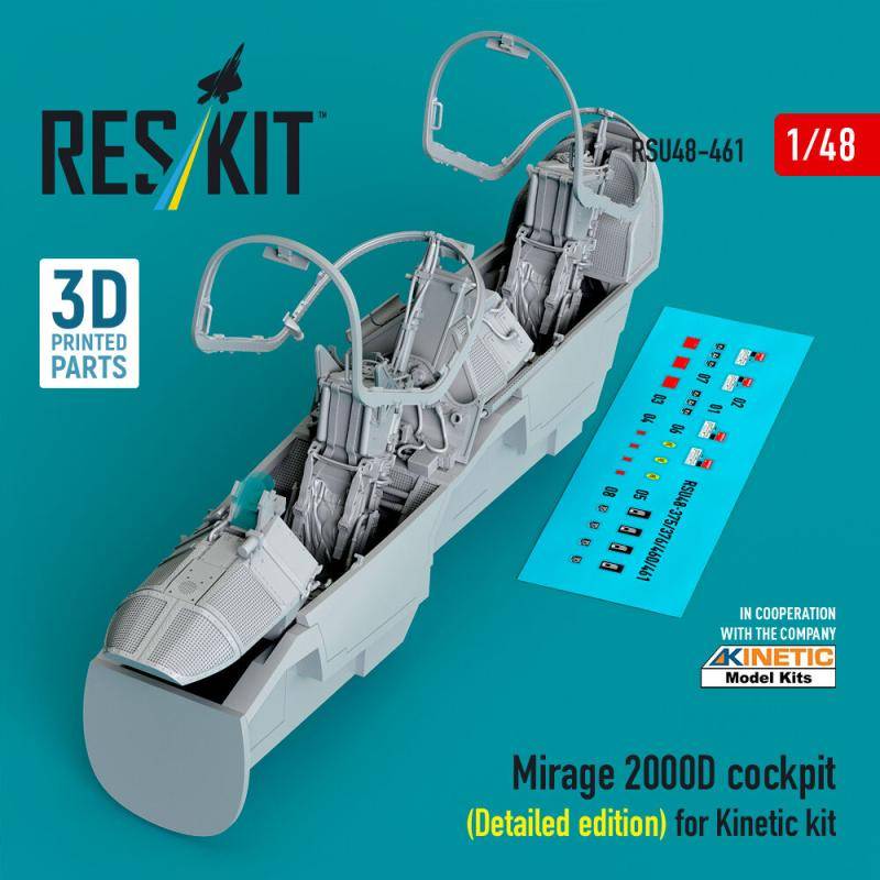 Mirage 2000D cockpit (Detailed edition) for Kinetic kit (3D Printed) von ResKit Models
