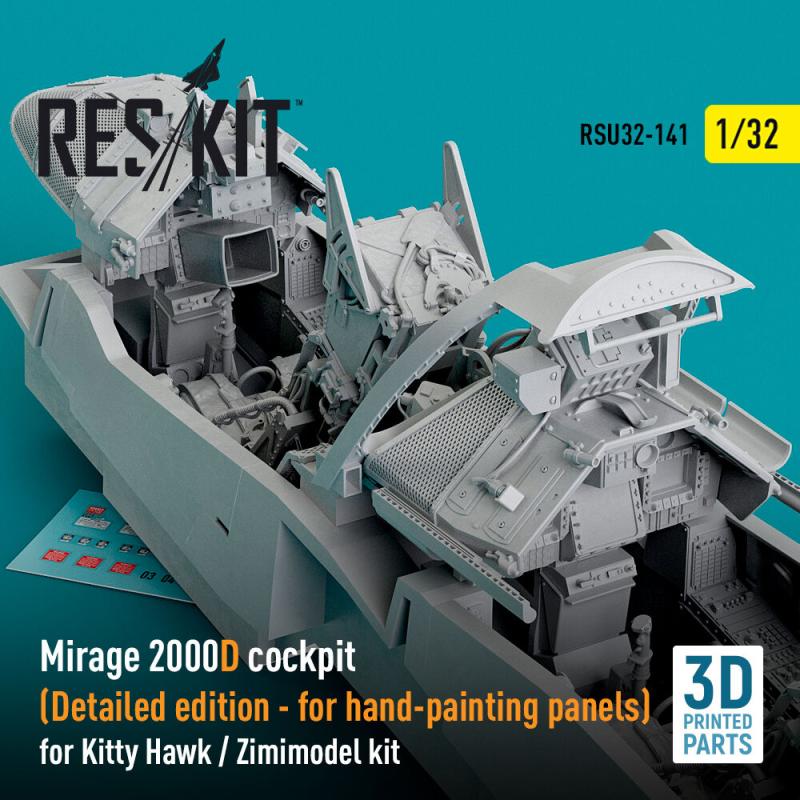Mirage 2000D cockpit (Detailed edition) for Kitty Hawk / Zimimodel kit (3D Printed) von ResKit Models