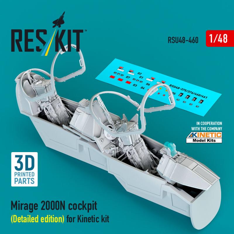 Mirage 2000N cockpit (Detailed edition) for Kinetic kit (3D Printed) von ResKit Models