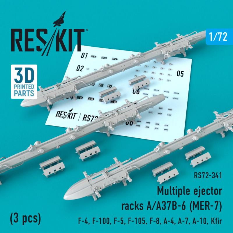 Multiple ejector racks A/A37B-6 (MER-7) (3 pcs) (F-4, F-100, F-5, F-105, F-8, A-4, A-7, A-10, Kfir) von ResKit Models
