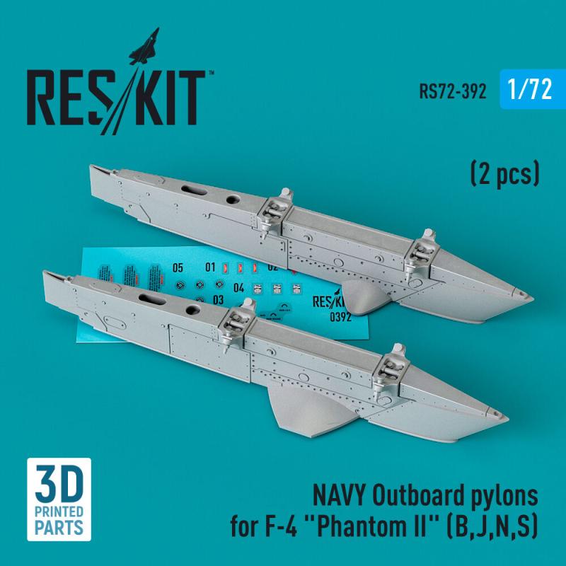 NAVY Outboard pylons for F-4 Phantom II (B,J,N,S) (2 pcs) (3D Printed) von ResKit Models