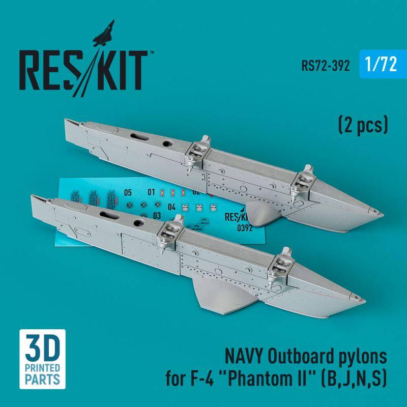 NAVY Outboard pylons for F-4 Phantom II (B,J,N,S) (2 pcs) (3D Printed) von ResKit Models