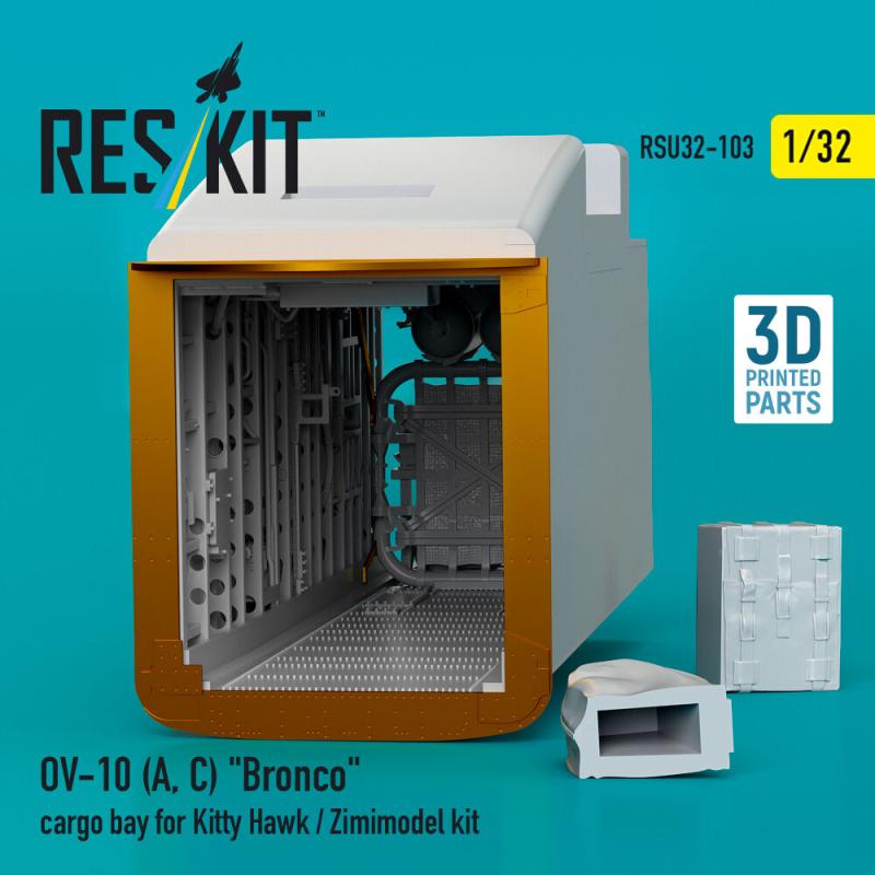 OV-10 (A,C) Bronco cargo bay for Kitty Hawk / Zimimodel kit (3D Printed) von ResKit Models