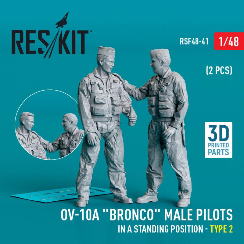 OV-10A Bronco male pilots (in a standing position - type 2) (2 pcs) (3D Printed) von ResKit Models