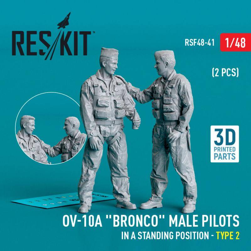OV-10A Bronco male pilots (in a standing position - type 2) (2 pcs) (3D Printed) von ResKit Models