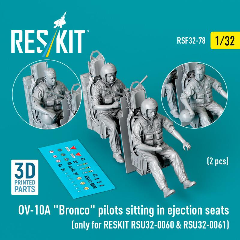 OV-10A Bronco pilots sitting in ejection seats (2 pcs) (only for RESKIT RSU32-0060 & RSU32-0061) (3D Printed) von ResKit Models