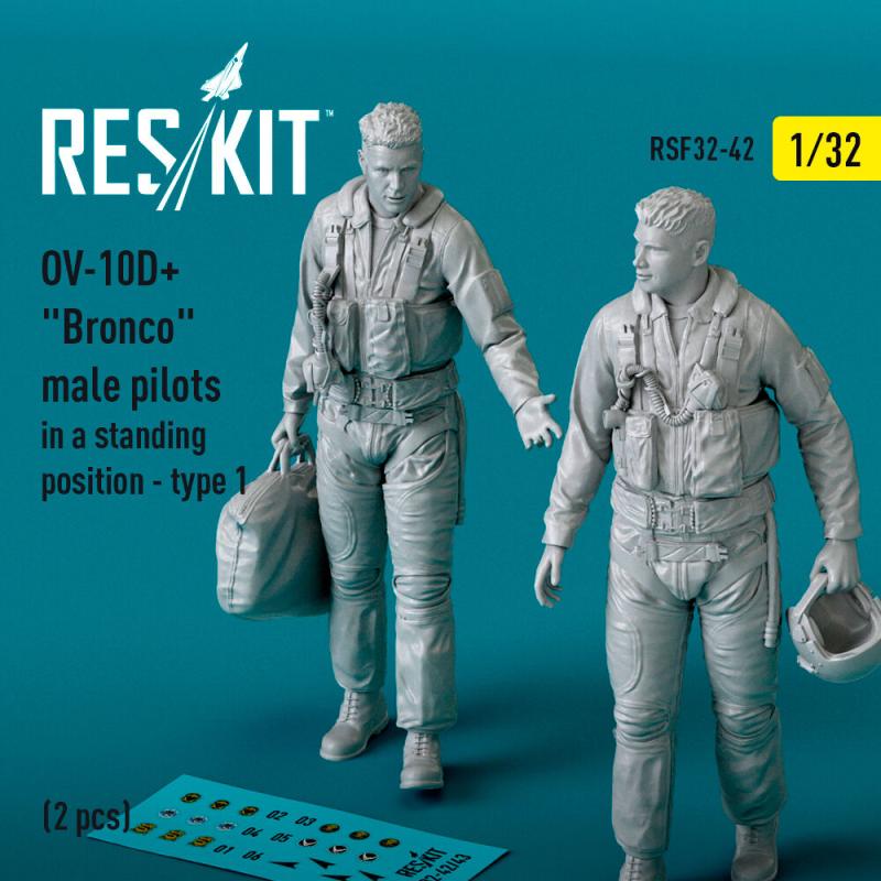 OV-10D+ Bronco - Male pilots (in a standing position - type 1) (2 pcs) (3D Printed) von ResKit Models