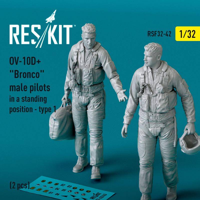 OV-10D+ Bronco - Male pilots (in a standing position - type 1) (2 pcs) (3D Printed) von ResKit Models