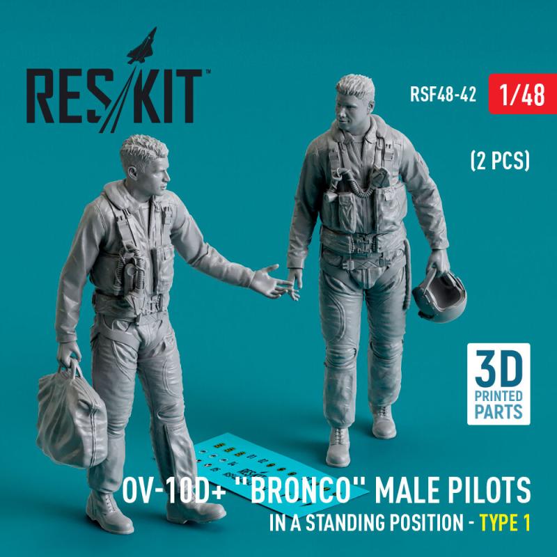 OV-10D+ Bronco - Male pilots (in a standing position - type 1) (2 pcs) (3D Printed) von ResKit Models