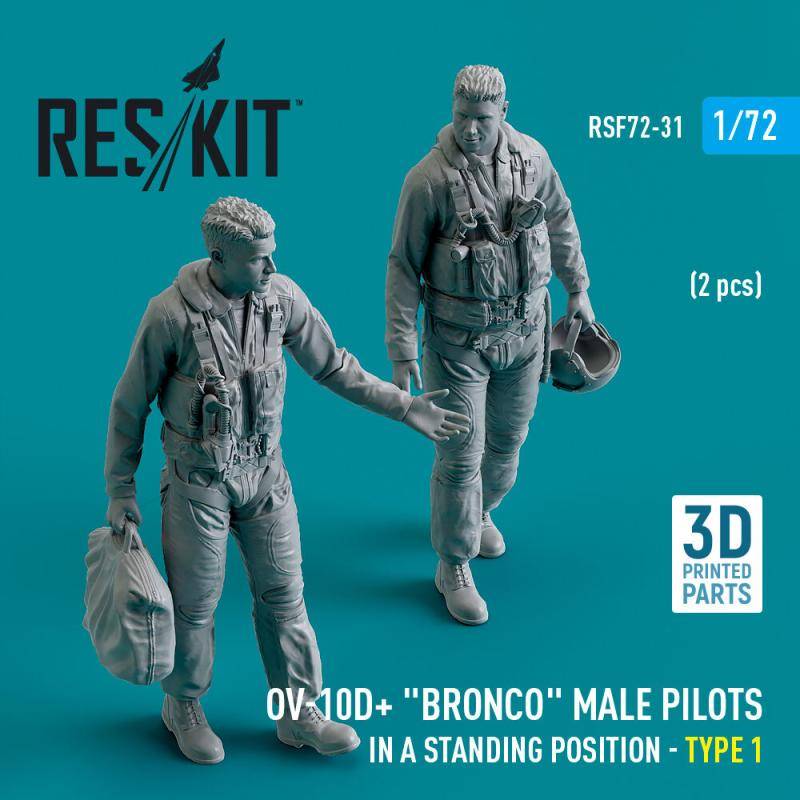 OV-10D+ Bronco male pilots (in a standing position - type 1) (2 pcs) (3D Printed) von ResKit Models