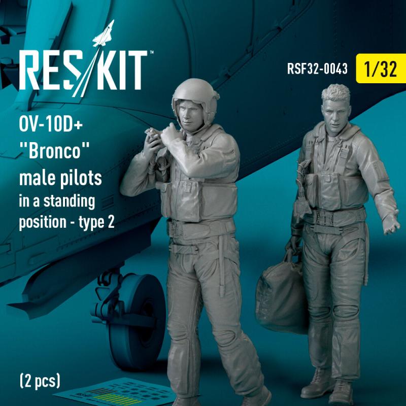 OV-10D+ Bronco - Male pilots (in a standing position - type 2) (2 pcs) (3D Printed) von ResKit Models