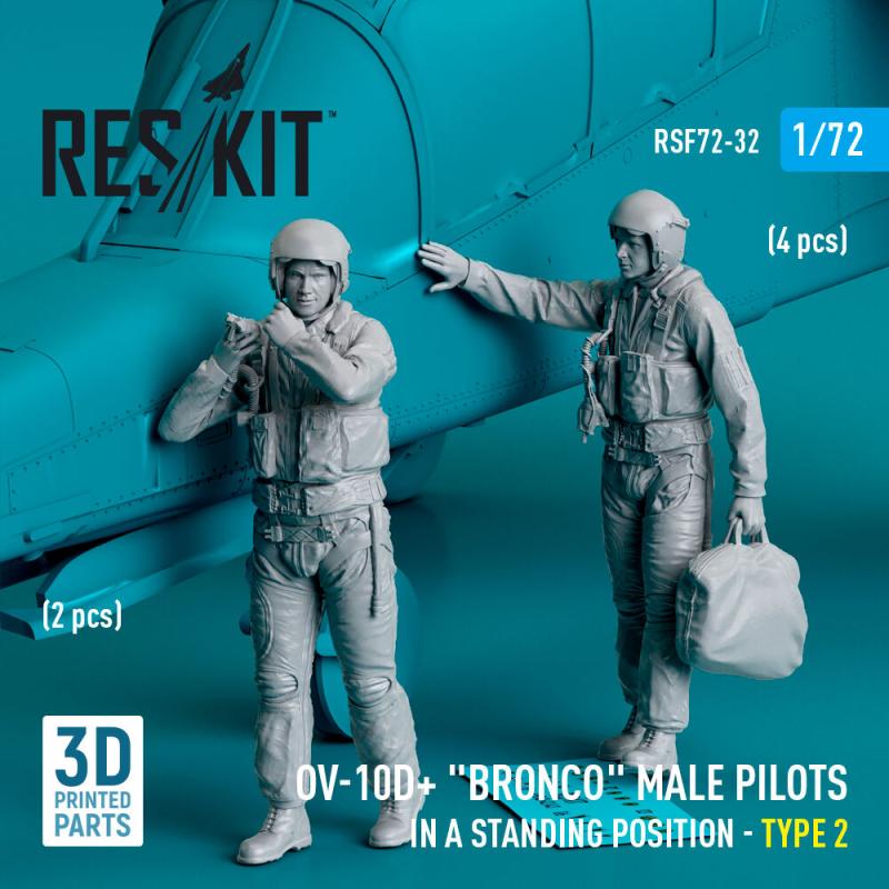 OV-10D+ Bronco - Male pilots (in a standing position - type 2) (2 pcs) (3D Printed) von ResKit Models