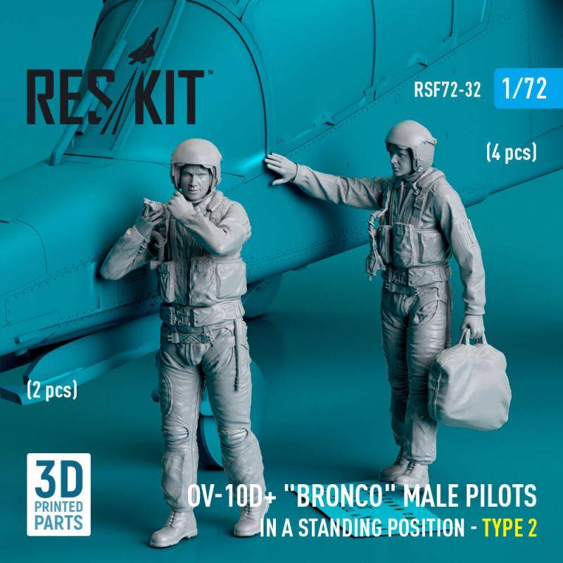 OV-10D+ Bronco - Male pilots (in a standing position - type 2) (2 pcs) (3D Printed) von ResKit Models