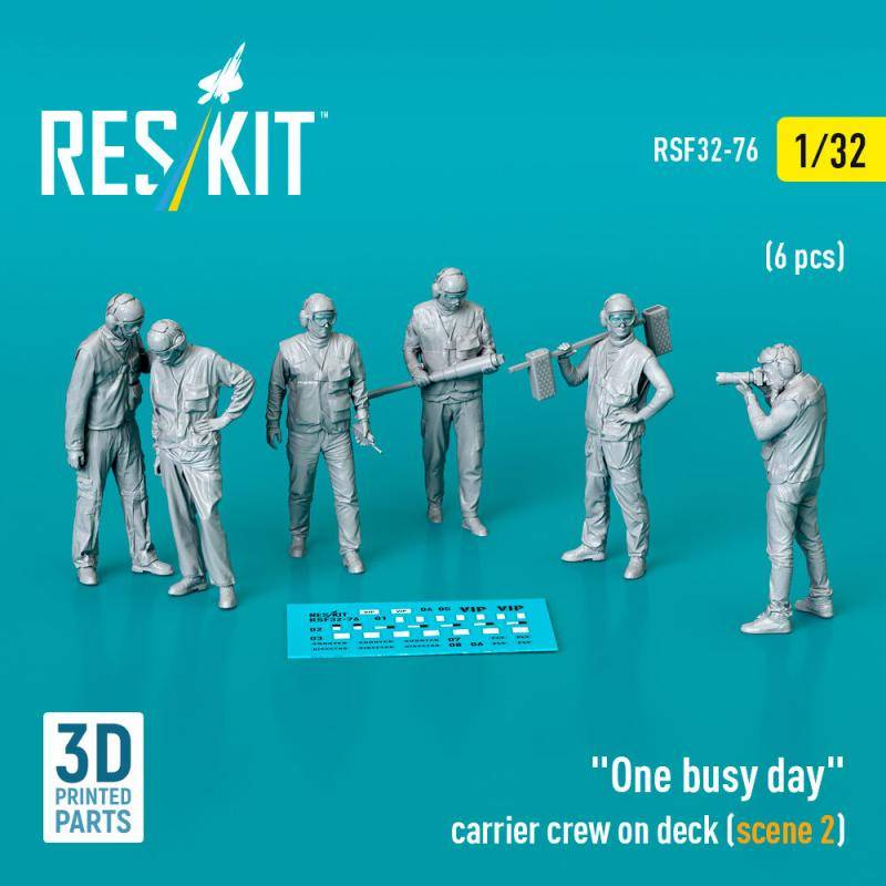 One busy day carrier crew on deck (scene 2) (6 pcs) (3D Printed) von ResKit Models