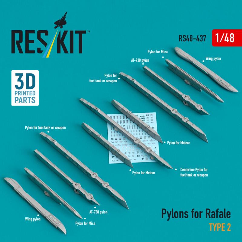 Pylons for Rafale type 2 (3D Printed) von ResKit Models