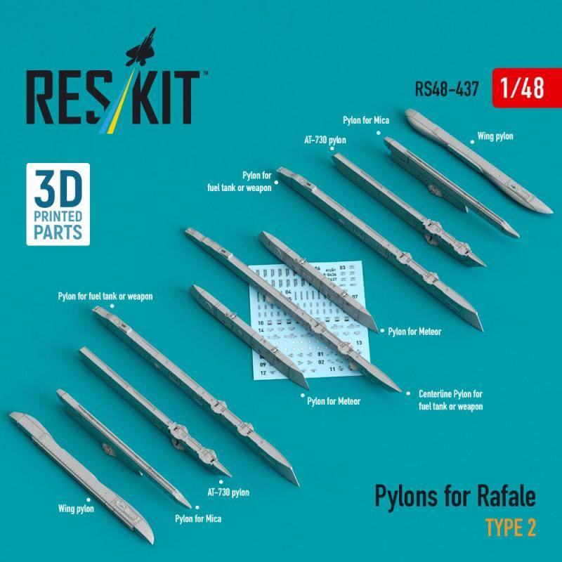 Pylons for Rafale type 2 (3D Printed) von ResKit Models