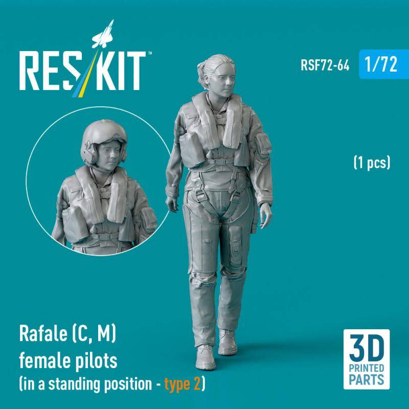 Rafale (C, M) female pilot (in a standing position - type 2) (1 pcs) (3D Printed) von ResKit Models