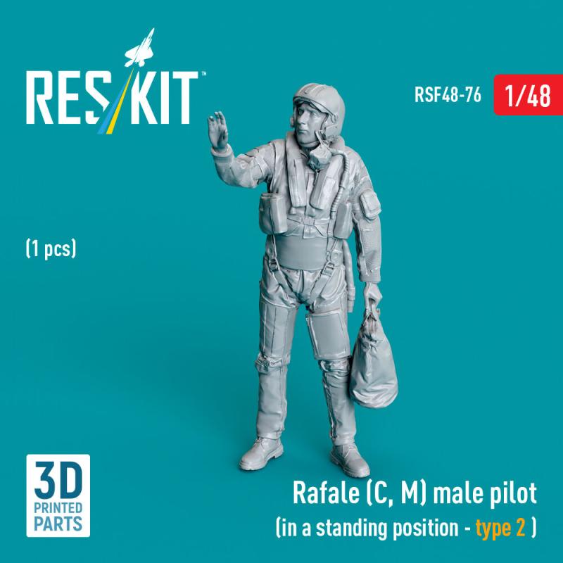 Rafale (C, M) - Male pilot (in a standing position - type 2) (1 pcs) (3D Printed) von ResKit Models