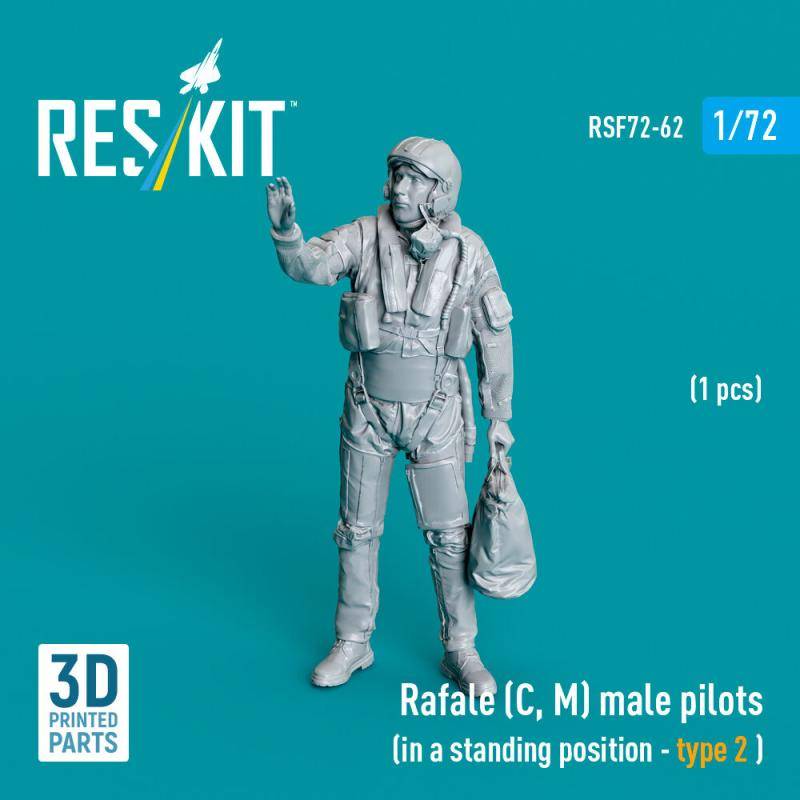 Rafale (C, M) - Male pilot (in a standing position - type 2) (1 pcs) (3D Printed) von ResKit Models