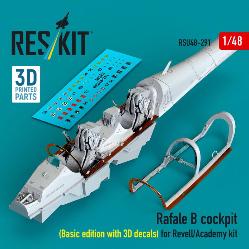 Rafale B cockpit (Basic edition with 3D decals) for Revell/Academy kit (3D Printed) von ResKit Models