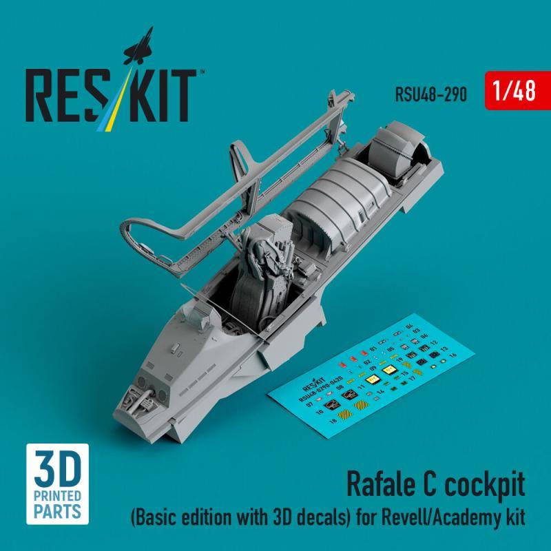 Rafale C cockpit (Basic edition with 3D decals) for Revell/Academy kit (3D printed) von ResKit Models