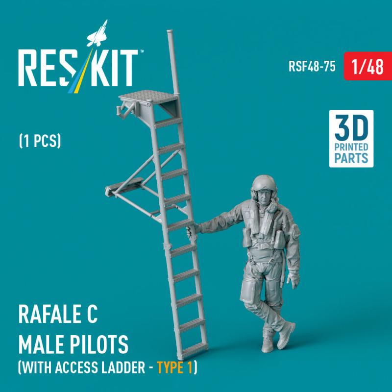 Rafale C - Male pilot with access ladder (type 1) (1 pcs) (3D Printed) von ResKit Models