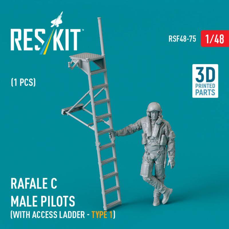 Rafale C - Male pilot with access ladder (type 1) (1 pcs) (3D Printed) von ResKit Models