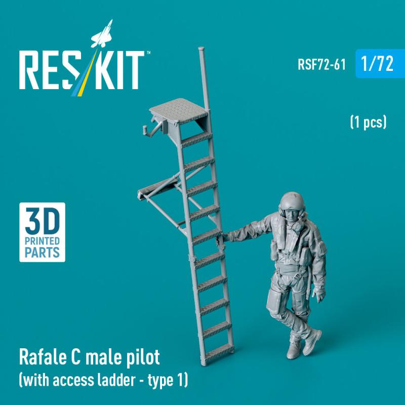 Rafale C - Male pilot with access ladder (type 1) (1 pcs) (3D Printed) von ResKit Models