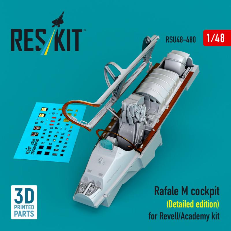 Rafale M cockpit (Detailed edition) for Revell/Academy kit (3D printed) von ResKit Models