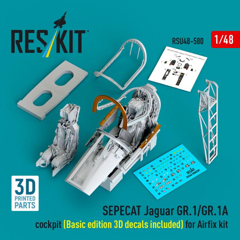 SEPECAT Jaguar GR.1/GR.1A - Cockpit (Basic edition 3D decals included) (3D Printed) [Airfix] von ResKit Models