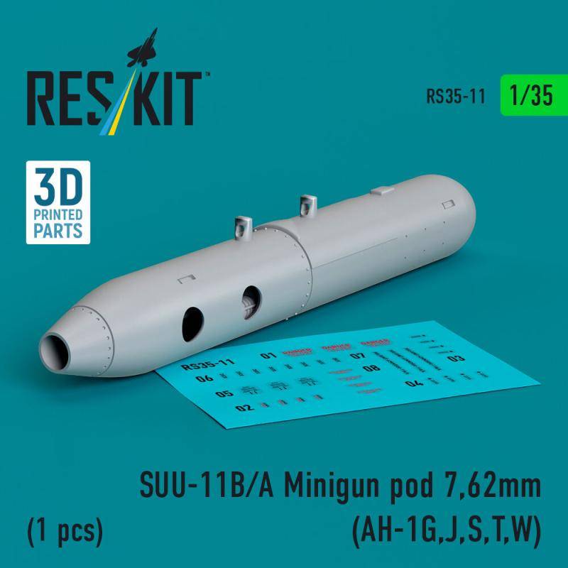 SUU-11B/A Minigun pod 7,62mm (1 pcs) (AH-1G,J,S,T,W) (3D printed) von ResKit Models