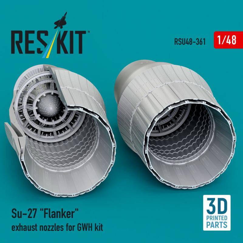 Su-27 Flanker exhaust nozzles for GWH kit (3D Printed) von ResKit Models