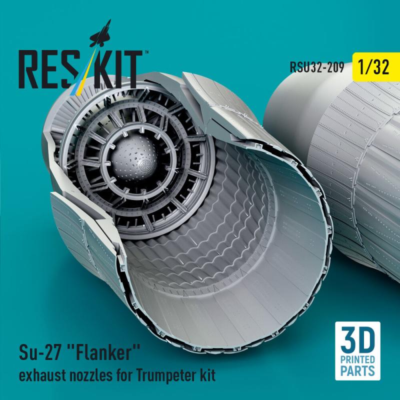 Su-27 Flanker exhaust nozzles for Trumpeter kit (3D Printed) von ResKit Models
