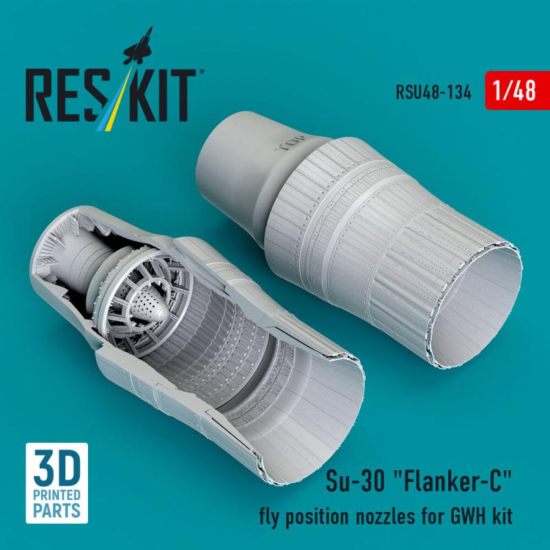 Su-30 Flanker-C fly position nozzles for GWH kit (3D Printed) von ResKit Models