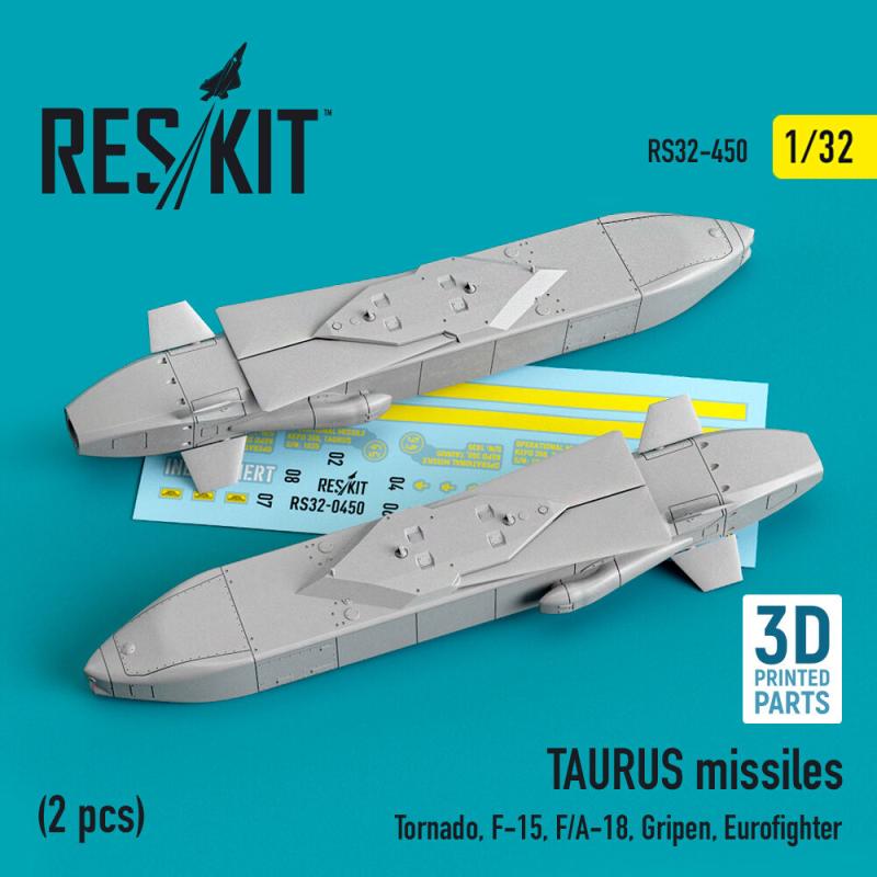 TAURUS missiles (2 pcs) (Tornado, F-15, F/A-18, Gripen, Eurofighter) (3D Printed) von ResKit Models