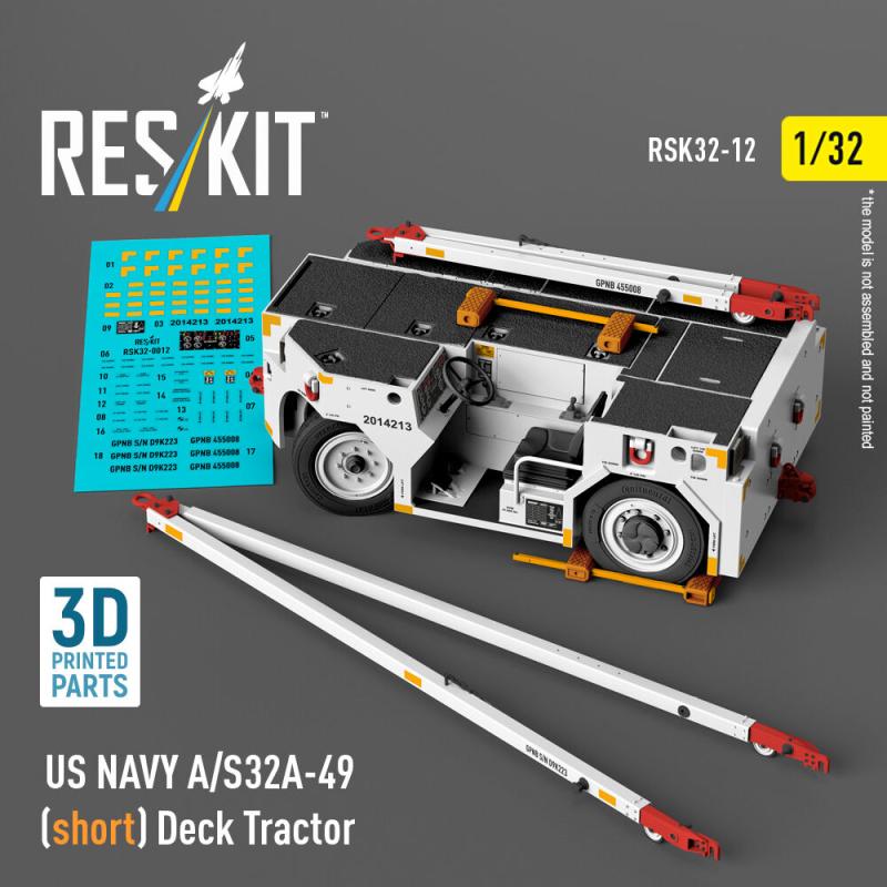 US NAVY A/S32A-49 (short) Deck Tractor (3D Printed model kit) von ResKit Models