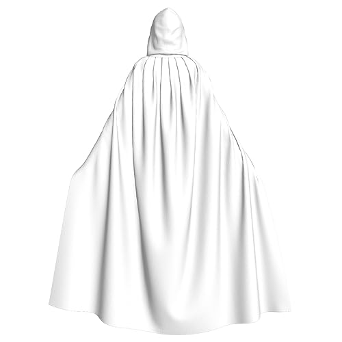 ResKiu Einfarbig Weiß Unisex Halloween Kapuzenumhang, volle Länge Robe Cape Für Weihnachten Halloween Cosplay Kostüme von ResKiu