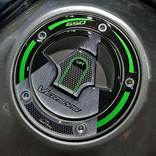 Resin Bike Aufkleber Kompatibel mit Kawasaki Versys 650 2017-2020. Motorrad Tankdeckel Schutz vor Stößen und Kratzern. Harz 3D Aufkleber - Metallic Grün - Sticker von Resin Bike