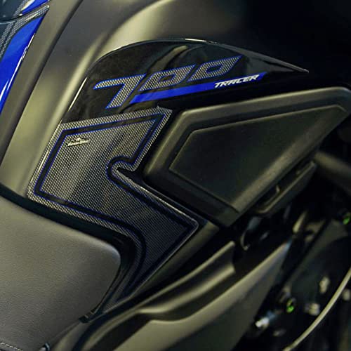 Resin Bike Aufkleber für Motorrad Kompatibel mit Yamaha Tracer 700 2016 2020. Seitenschutz für den Tank vor Stößen und Kratzern. Paar 3D-Harzklebstoff - Stickers - Made in Italy von Resin Bike