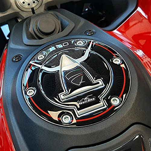 Resin Bike Aufkleber für Motorrad Kompatibel mit Ducati Multistrada V4 1100 2021. Tankdeckelschutz vor Stößen und Kratzern. 3D-Harzklebstoff - Stickers - Made in Italy von Resin Bike