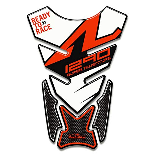 Resin Bike Aufkleber für Motorrad Kompatibel mit KTM 1290 Super Adventure R 2017 2020 Weiße. Tankabdeckung vor Stößen und Kratzern. 3D-Harzklebstoff - Stickers - Made in Italy von Resin Bike