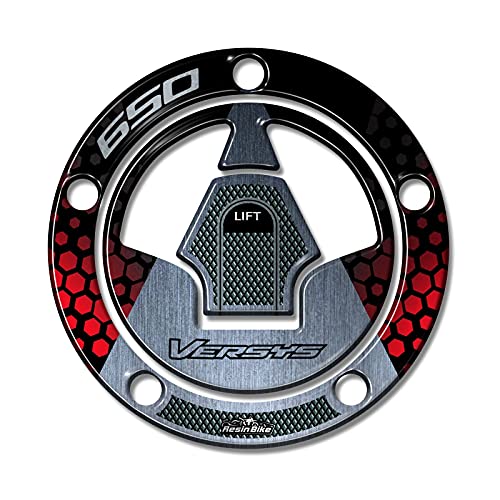 Resin Bike Aufkleber für Motorrad Kompatibel mit Kawasaki Versys 650 2021. Tankdeckelschutz mit 5 Löchern vor Stößen und Kratzern. 3D-Harzklebstoff – Stickers - Made in Italy von Resin Bike