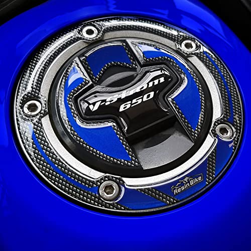 Resin Bike Aufkleber für Motorrad Kompatibel mit Suzuki V-Strom 650 XT ABS 2020 2021 Metallicblau. Tankdeckelschutz vor Stößen und Kratzern. 3D-Harzklebstoff - Stickers - Made in Italy von Resin Bike