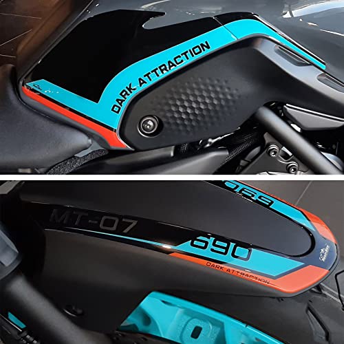 Resin Bike Aufkleber für Motorrad Kompatibel mit Yamaha MT-07 2022 Cyan Storm. Tankschutz und Kotflügelschutz vor Stößen und Kratzern. 3D-Harzklebstoff Set – Stickers - Made in Italy von Resin Bike