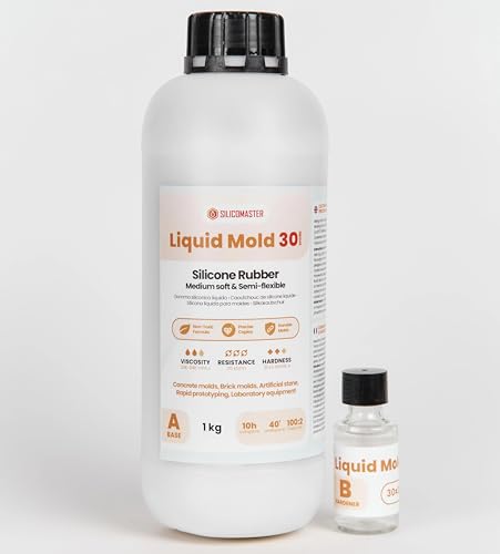 Resin Pro® Liquid Mold 30 - Flexibles Silikon (1020 g) für widerstandsfähige Formen aus Beton, Gips und Harzen - Härte 30 Shore A - Ideal für detaillierte Formen und schwere Materialien von Resin Pro