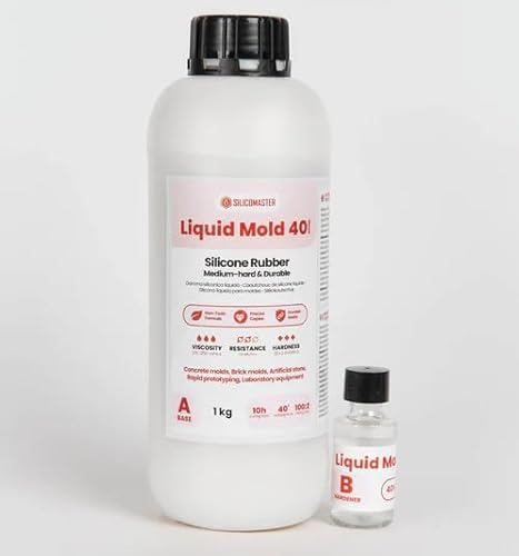 Resin Pro® Liquid Mold 40 - technisches starres Silikon (510 g) für industrielle und technische Formen - Härte 40 Shore A - hohe Dimensionsstabilität für technische Harze und Ziegel von Resin Pro