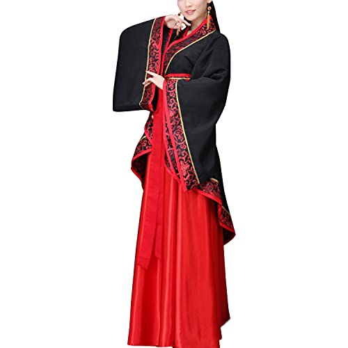 Resnan Damen Chinesisches Hanfu Schwertmann Kostüm Antike Traditionelle Erwachsene Cosplay Outfit Kampfsport Wear Bühnenleistung (Schwarz, Large) von Resnan