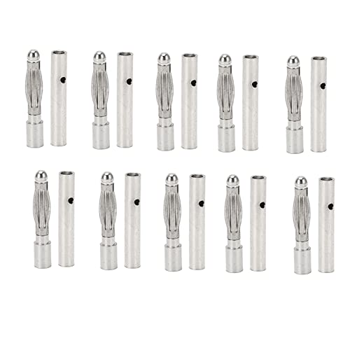 Resefinem 10pcs 2 5 mm Gold plattiert rot Kupfer männlichen Bananenanschluss für ESC -Batteriemotor ideal für Modellleitungsanschluss bürstenloser Motor- und elektronische von Respicefinem