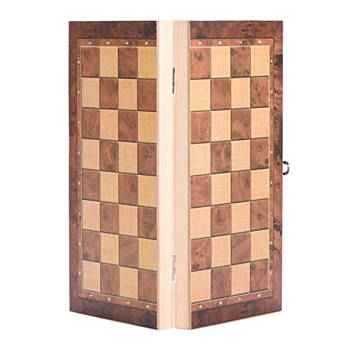 Resefinem 3in1 tragbares Holzschachbrettklappbrettschachspiel ideal für Party- und Familienaktivitäten mit 29 x 29 cm Größe (29 * 29cm) von Respicefinem